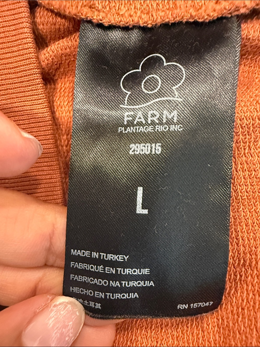 FARM Rio Rust Graphic Crewneck Sweater with Toucan Print size large - Picture 9 of 11